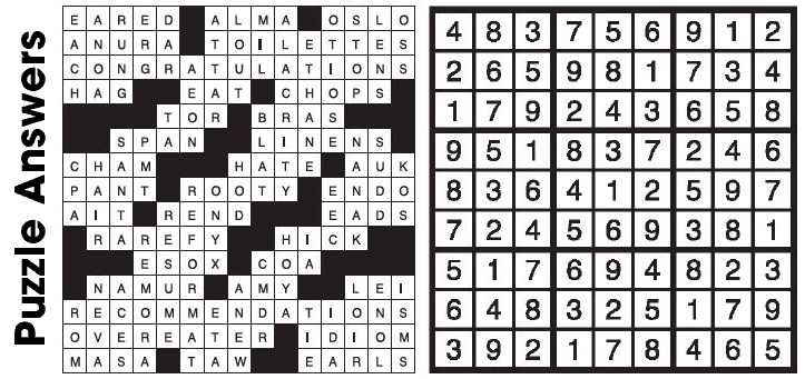 Puzzle Answers …. Puzzle Answers ….