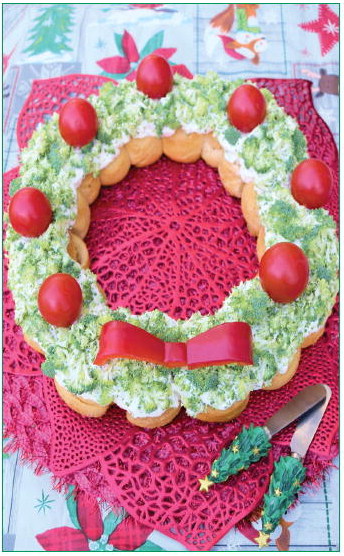 Making your Holidays  Merry & Bright with the  Christmas Appetizer Wreath