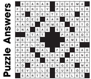 Puzzle Answers ….