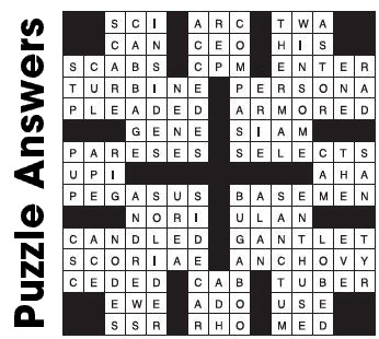 Puzzle Answers ….