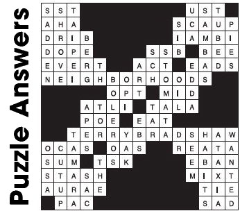 Puzzle Answers ….