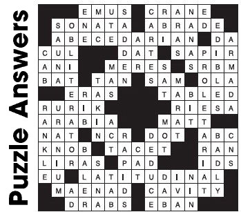 Puzzle Answers ….