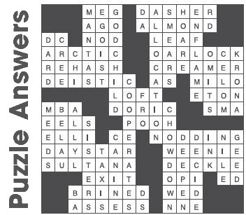 Puzzle Answers ….