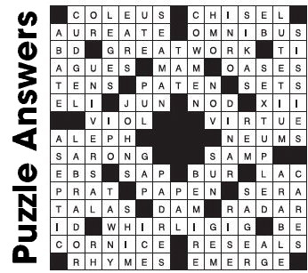 Puzzle Answers ….