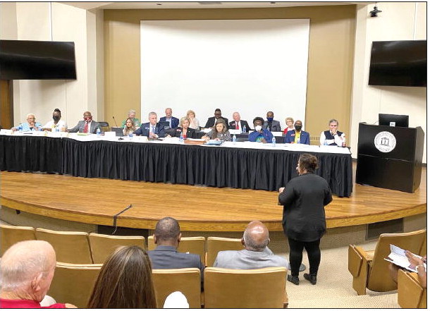 Local Leaders Register Opinions  At Hearing on State Redistricting