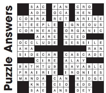 Puzzle Answers ….