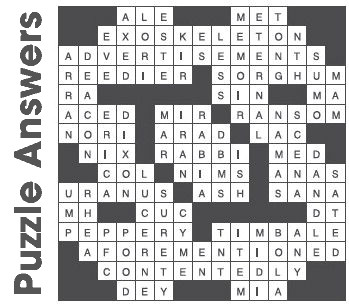 Puzzle Answers ….