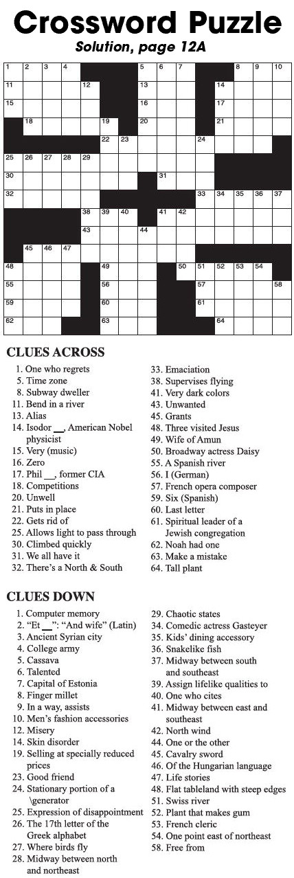 Crossword Puzzle Crossword Puzzle