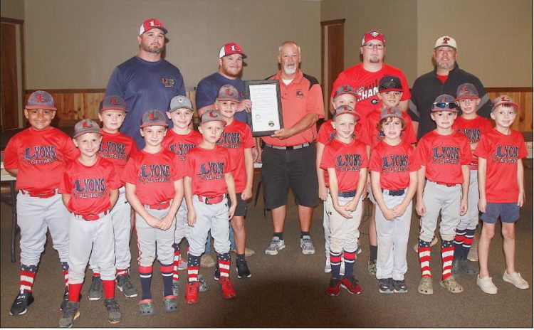 Lyons City Council Recognizes Rec Department State Champs