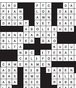 Puzzle Answers ….