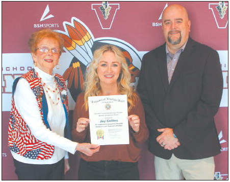 Collins Named VFW District Teacher of The Year Collins Named VFW District Teacher of The Year