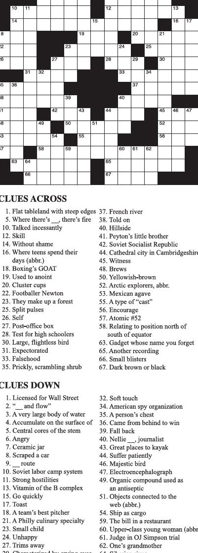 Crossword Puzzle Crossword Puzzle