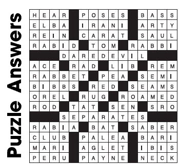 Puzzle Answers ….