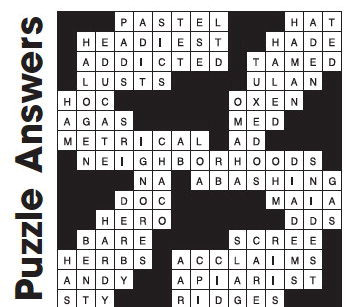Puzzle Answers ….