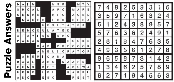 Puzzle Answers ….