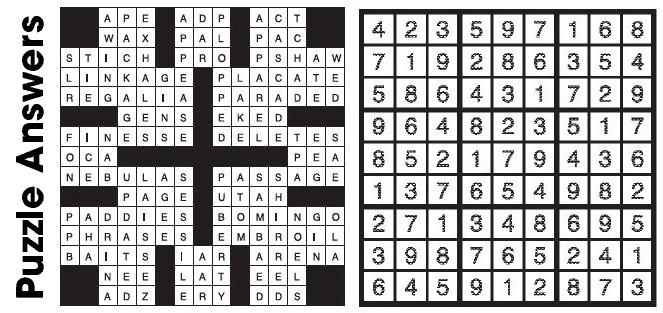 Puzzle Answers ….