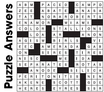 Puzzle Answers ….