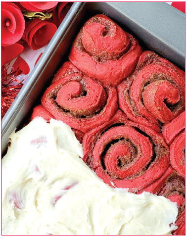 Spreading the Love with  Red Velvet Cinnamon Rolls