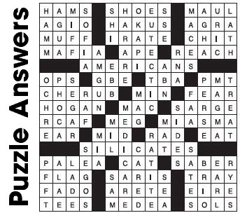 Puzzle Answers ….