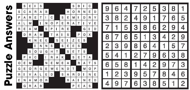 Puzzle Answers ….
