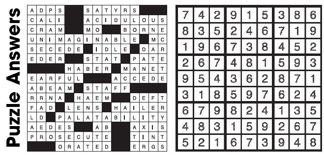 Puzzle Answers ….