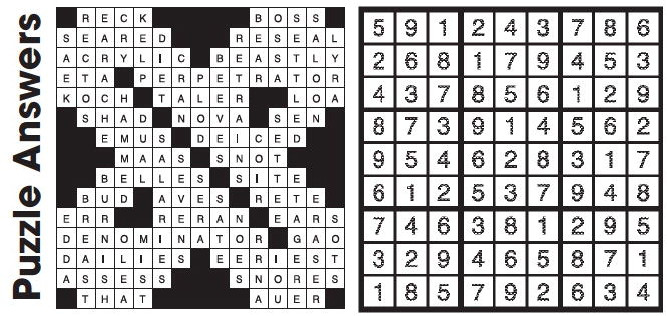 Puzzle Answers ….