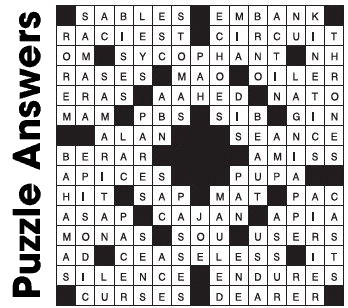 Puzzle Answers ….
