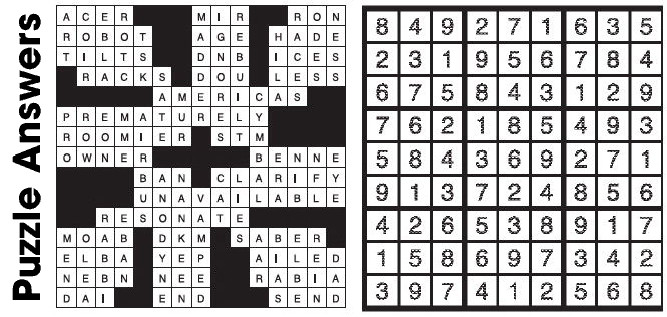 Puzzle Answers ….