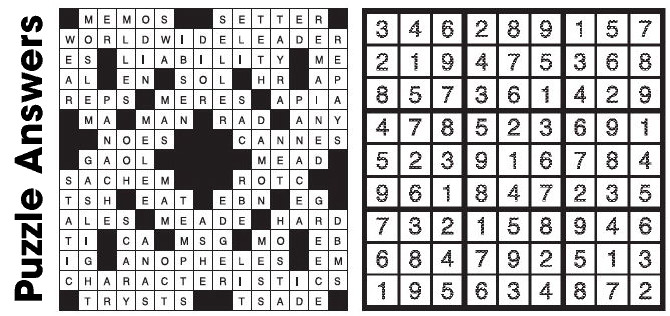 Puzzle Answers ….