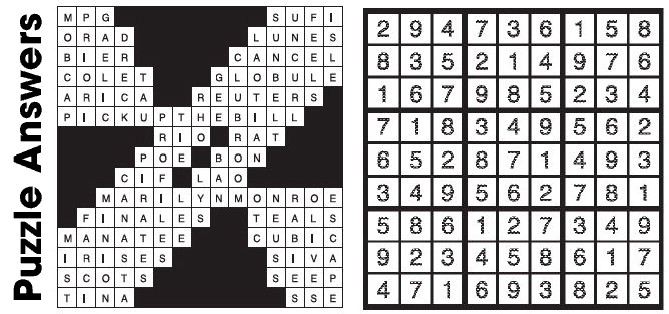 Puzzle Answers ….