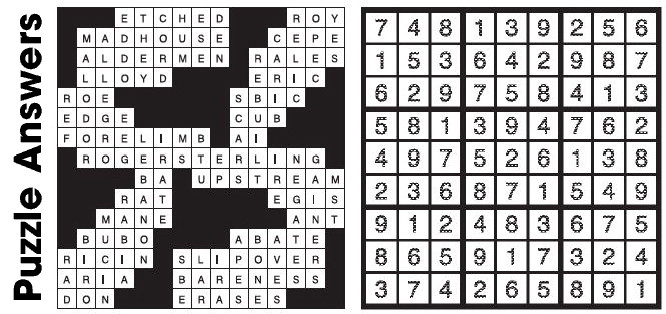 Puzzle Answers ….