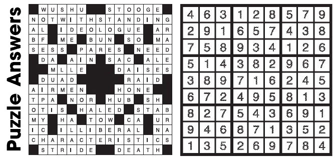 Puzzle Answers ….