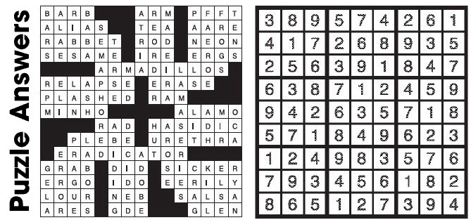 Puzzle Answers ….
