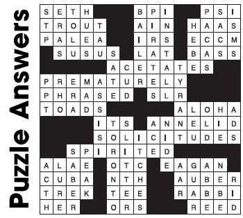 Puzzle Answers ….