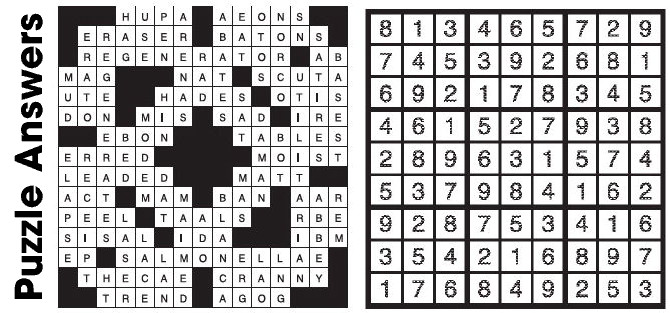 Puzzle Answers ….