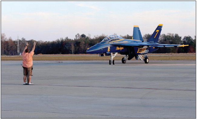 Blue Angels Fly In  For Preseason Visit