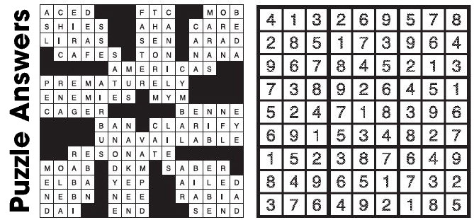 Puzzle Answers ….