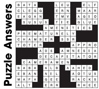 Puzzle Answers ….
