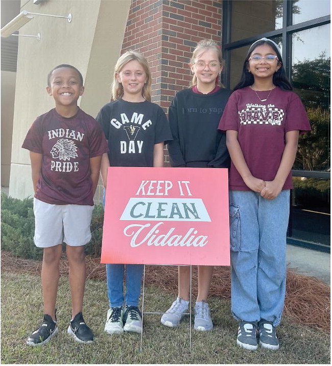 Sally D. Meadows Students  Learning to Keep It Clean!