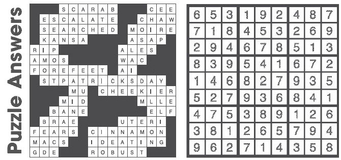 Puzzle Answers ….