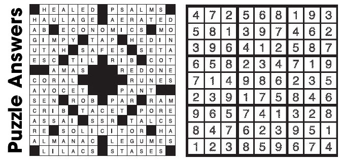 Puzzle Answers ….